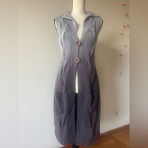 Free People ombre boho Cable Knit Sweater vest